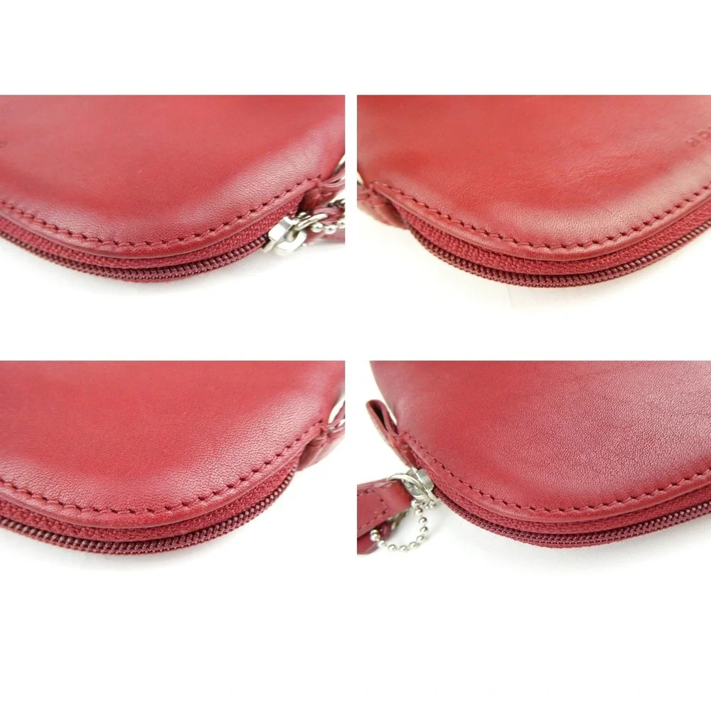 Coach red leather